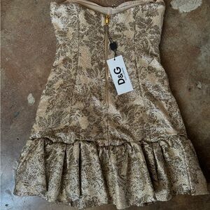 VINTAGE DOLCE & GABANNA Strapless Metallic Dress